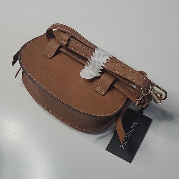$80 NEW RACHEL ZOE CROSSBODY BELT BAG COGNAC VEGAN LEATHER TRAVEL PURSE NWT - Picture 5 of 6